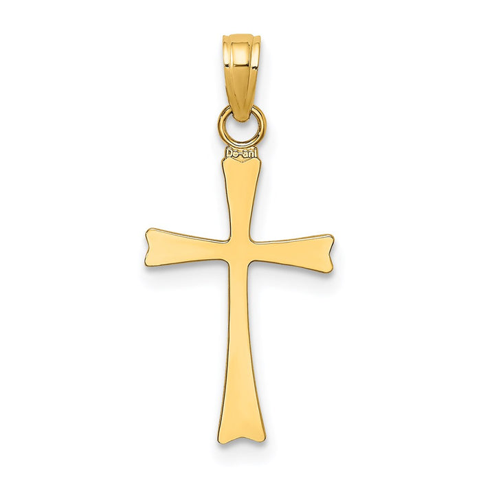 Million Charms 14K Yellow Gold Themed Polished Relgious Cross Charm
