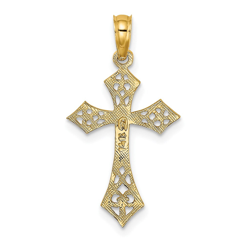 Million Charms 14K Yellow Gold Themed Filigree Relgious Cross Charm
