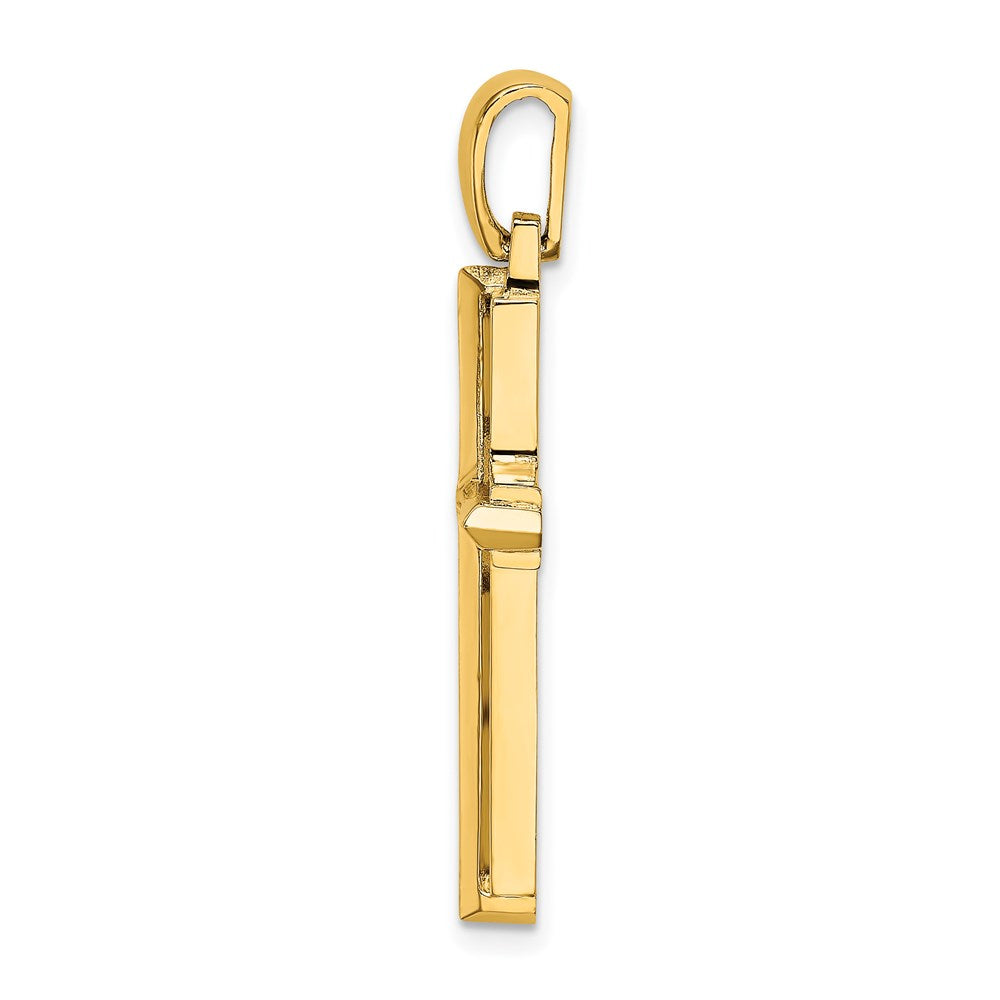 Million Charms 14K Yellow Gold Themed Polished Relgious Cross Charm