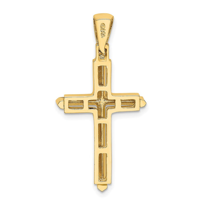 Million Charms 14K Yellow Gold Themed Polished Relgious Cross Charm