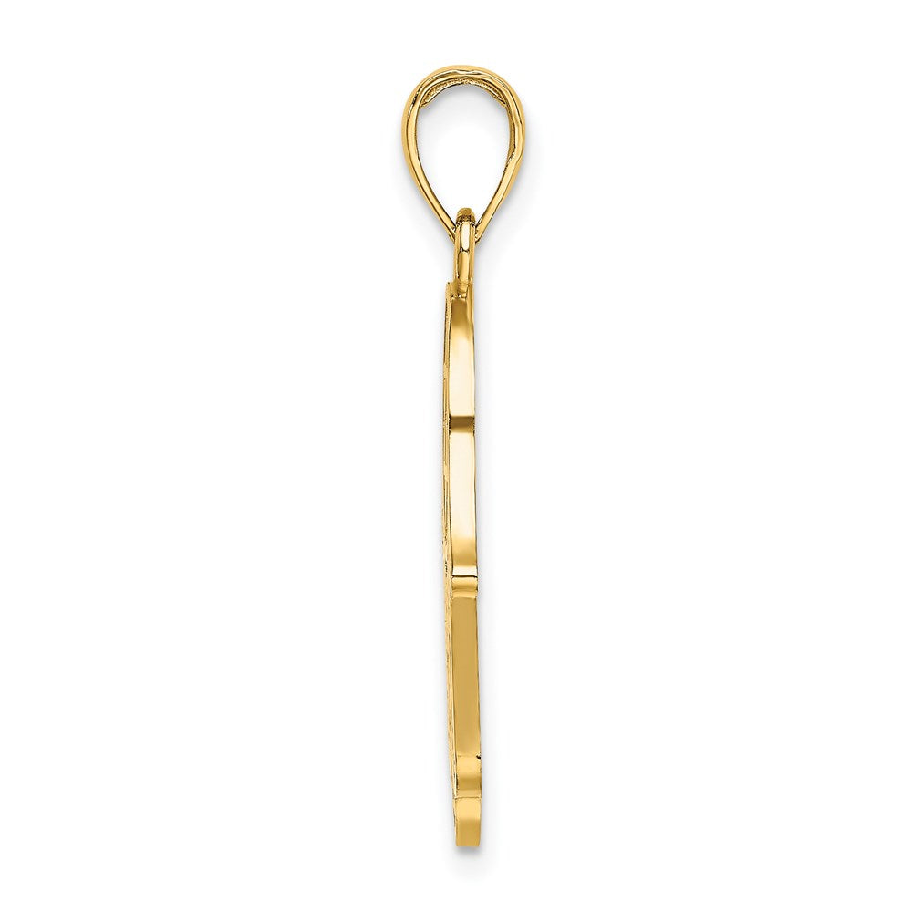 Million Charms 14K Yellow Gold Themed Jewish Hand Of God With Religious Jewish Star Of David Charm