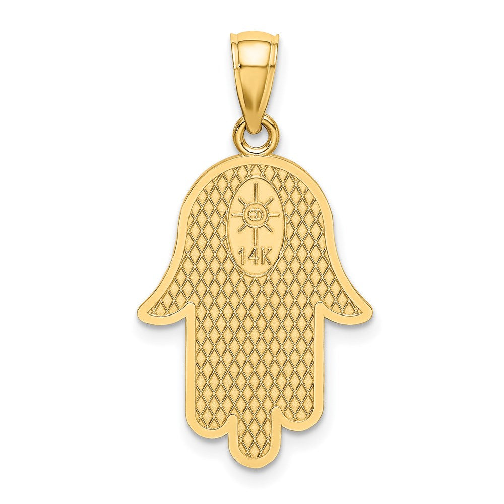 Million Charms 14K Yellow Gold Themed Jewish Hand Of God With Religious Jewish Star Of David Charm