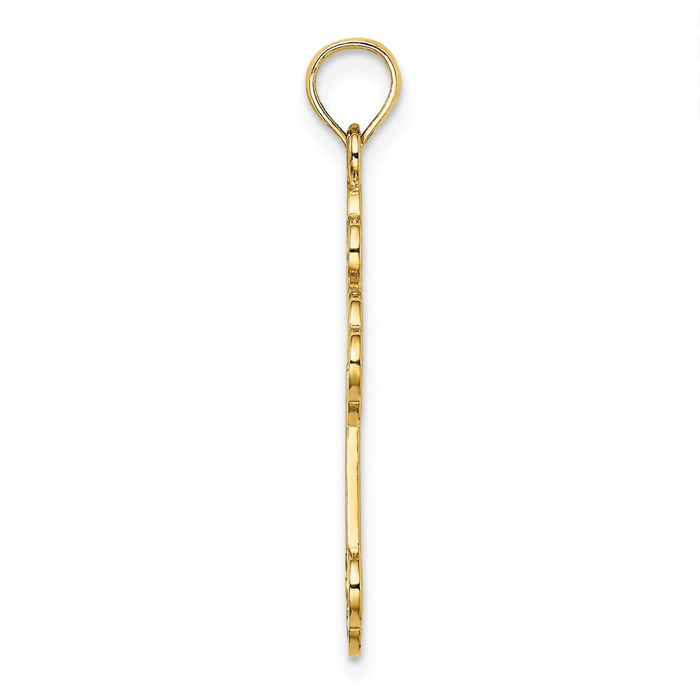 Million Charms 14K Yellow Gold Themed Cut-Out Design Relgious Cross Charm