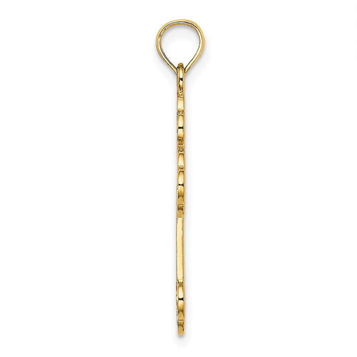 Million Charms 14K Yellow Gold Themed Cut-Out Design Relgious Cross Charm