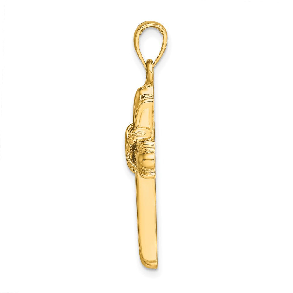 Million Charms 14K Yellow Gold Themed Polished Relgious Cross With X Center Charm