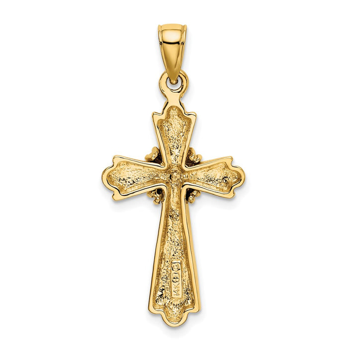 Million Charms 14K Yellow Gold Themed Polished Relgious Cross With X Center Charm