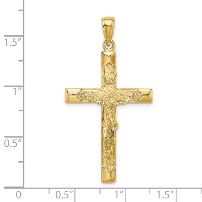 Million Charms 14K Yellow Gold Themed Relgious Crucifix Charm