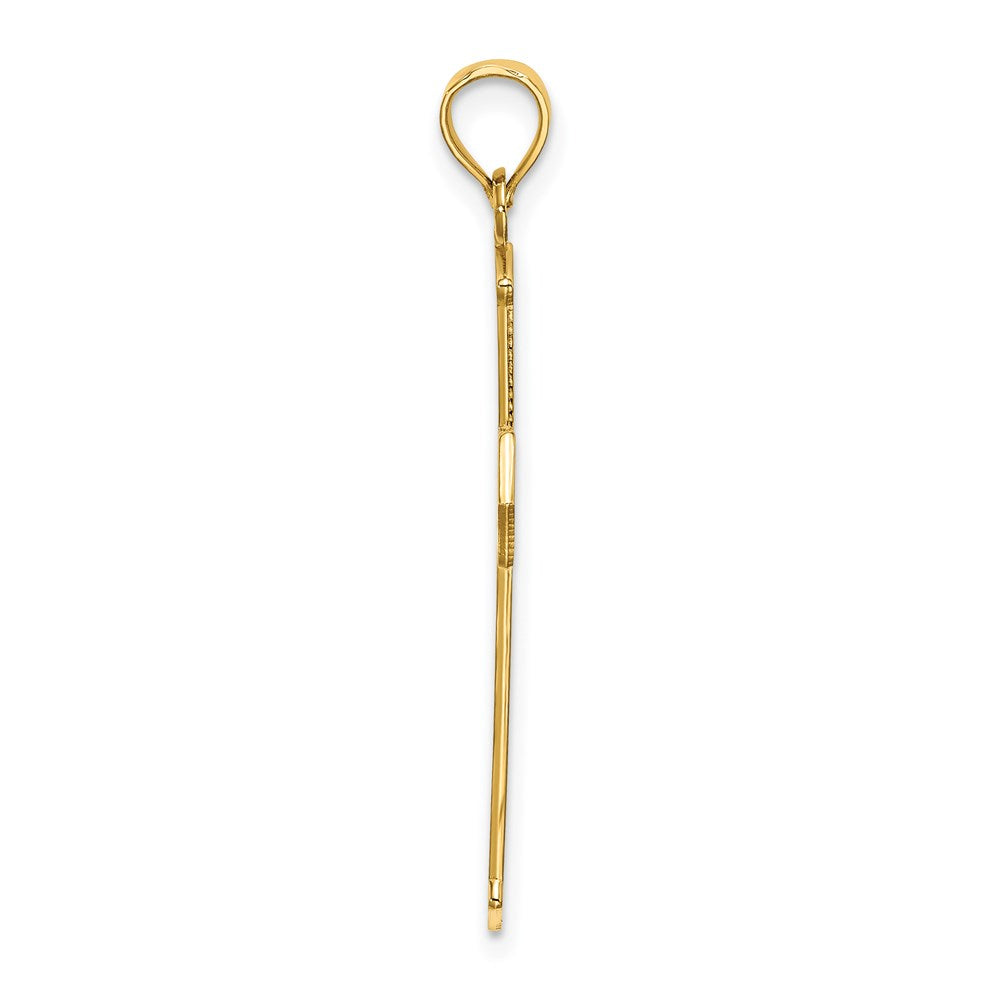 Million Charms 14K Yellow Gold Themed Arrow Tip Relgious Cross With Relgious Cross Accents Charm