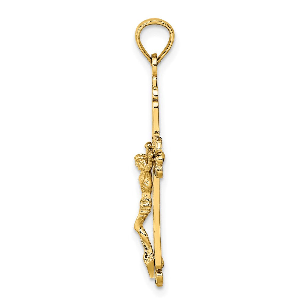 Million Charms 14K Yellow Gold Themed Fancy Relgious Crucifix Charm