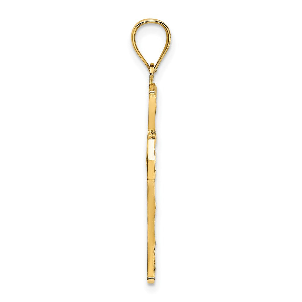 Million Charms 14K Yellow Gold Themed Beaded Relgious Cross Charm