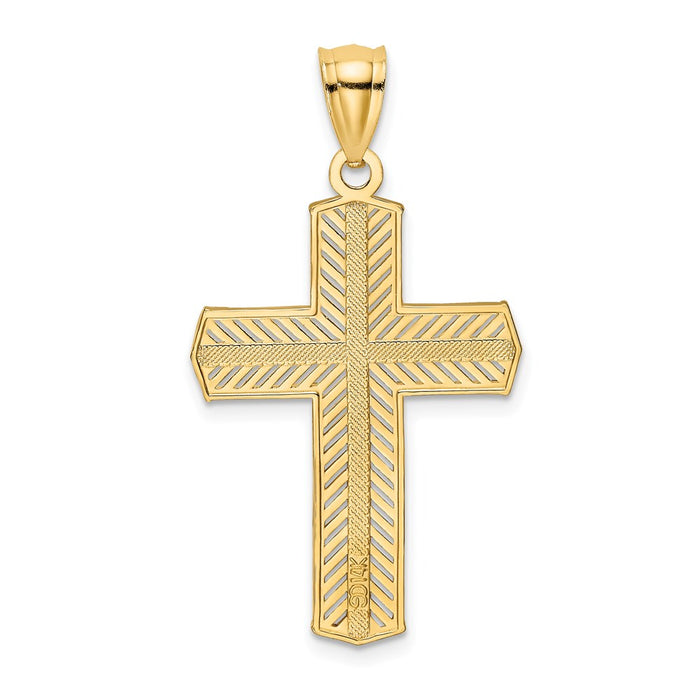 Million Charms 14K Yellow Gold Themed Beaded Relgious Cross Charm