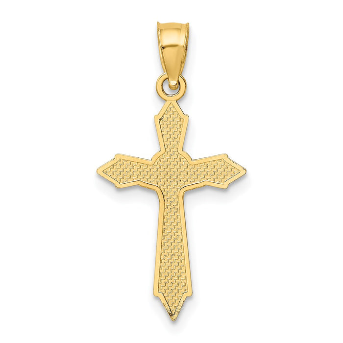 Million Charms 14K Yellow Gold Themed With Arrow Pointed Ends Relgious Crucifix Charm