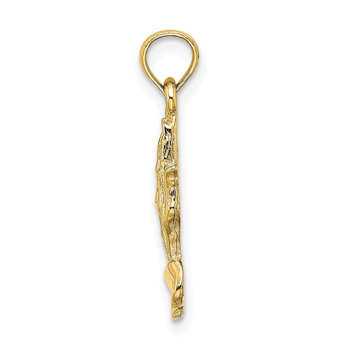 Million Charms 14K Yellow Gold Themed 2-D Praying Hands Charm