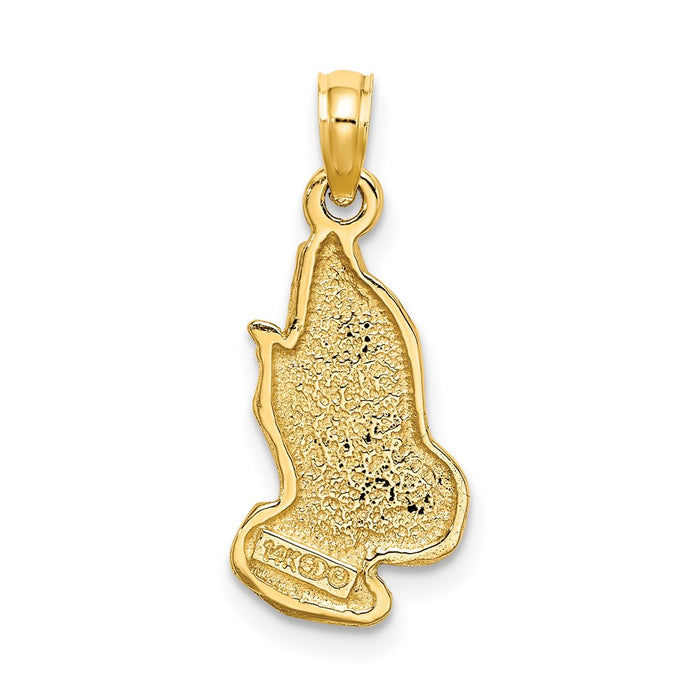 Million Charms 14K Yellow Gold Themed 2-D Praying Hands Charm