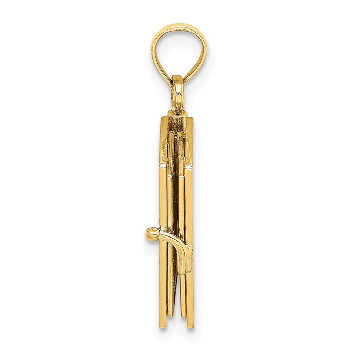 Million Charms 14K Yellow Gold Themed 3-D Moveable Santa Biblia Book/Spanish Bible Charm