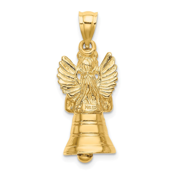 Million Charms 14K Yellow Gold Themed 3-D With Moveable Angel Charm