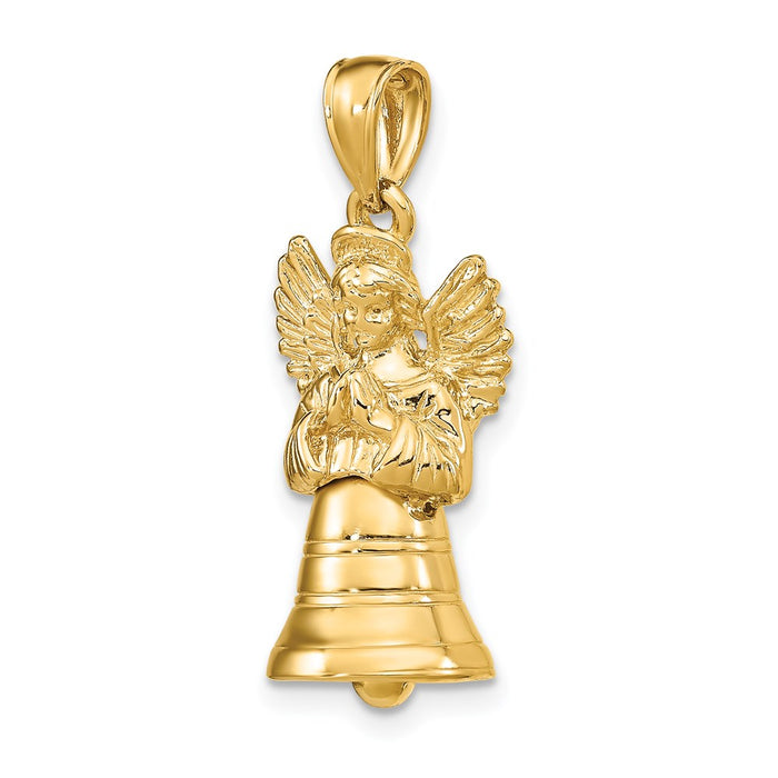 Million Charms 14K Yellow Gold Themed 3-D With Moveable Angel Charm