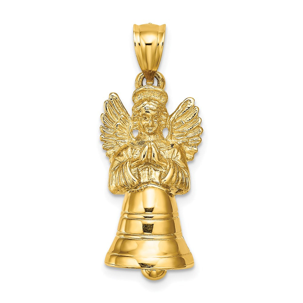 Million Charms 14K Yellow Gold Themed 3-D With Moveable Angel Charm