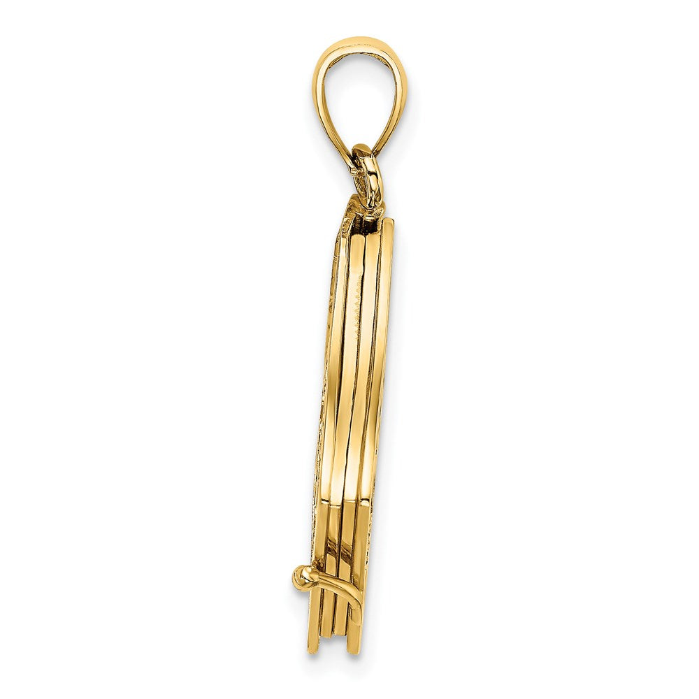 Million Charms 14K Yellow Gold Themed 3-D With Moveable Pages The Lord Is My Shepherd(Psalm 23) Charm