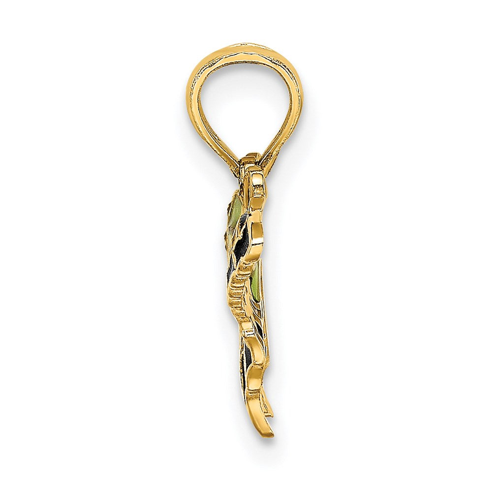 Million Charms 14K Yellow Gold Themed Small Stained Glass Butterfly Charm