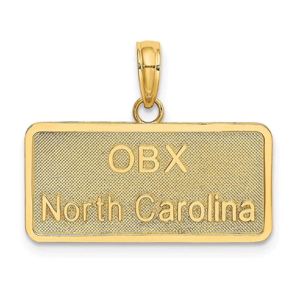 Million Charms 14K Yellow Gold Themed Obx North Carolina License Plate Charm