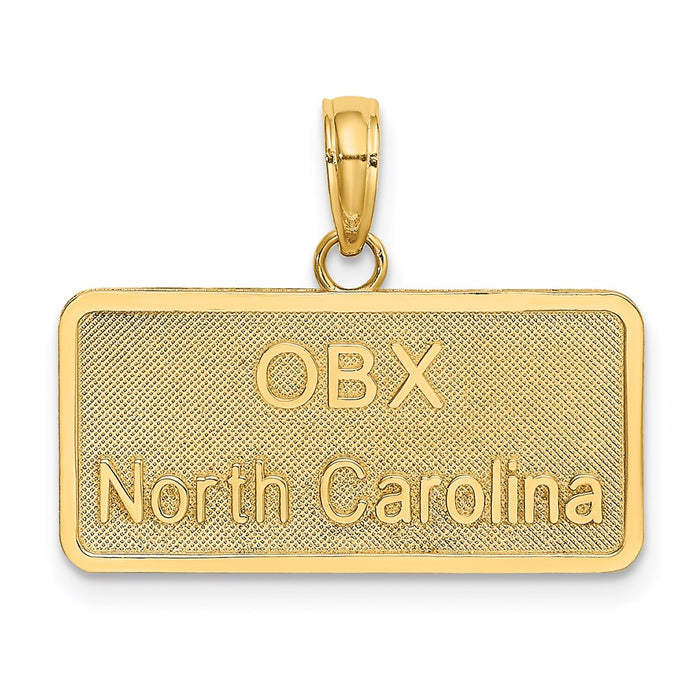 Million Charms 14K Yellow Gold Themed Obx North Carolina License Plate Charm