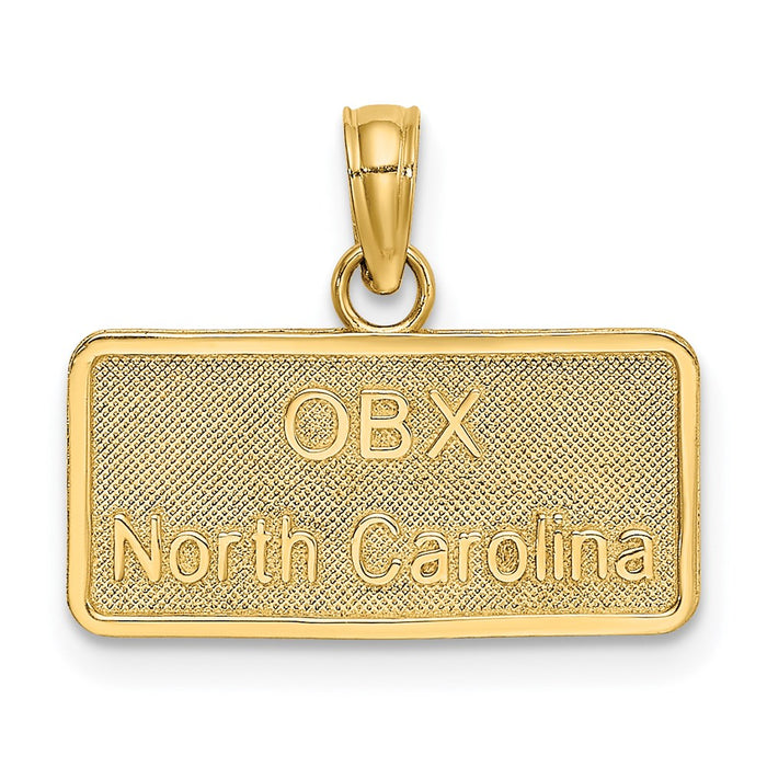 Million Charms 14K Yellow Gold Themed Obx North Carolina License Plate Charm