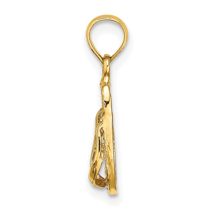 Million Charms 14K Yellow Gold Themed Key West Flip Flop Charm