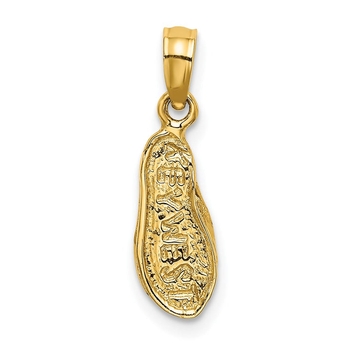 Million Charms 14K Yellow Gold Themed Key West Flip Flop Charm