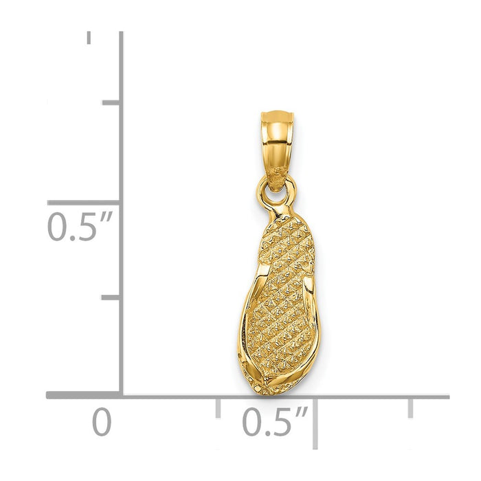 Million Charms 14K Yellow Gold Themed Key West Flip Flop Charm