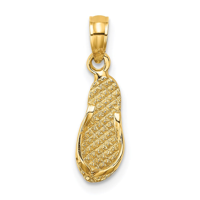 Million Charms 14K Yellow Gold Themed Key West Flip Flop Charm