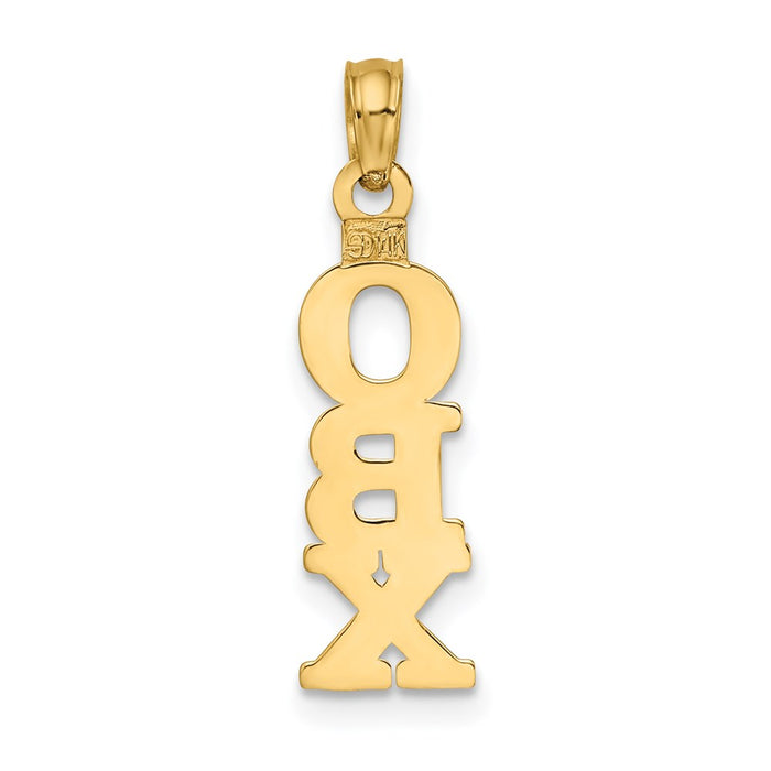 Million Charms 14K Yellow Gold Themed Polished Obx Vertical Outer Banks Charm