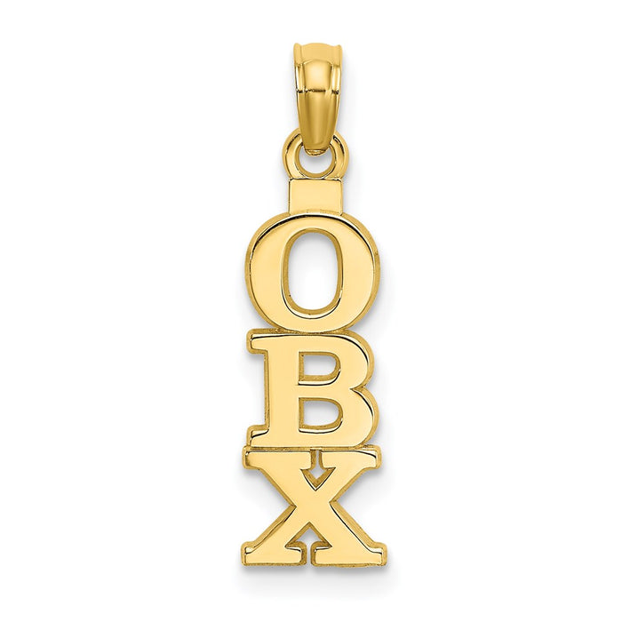 Million Charms 14K Yellow Gold Themed Polished Obx Vertical Outer Banks Charm