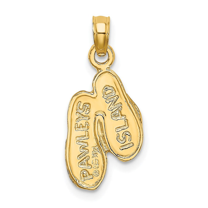 Million Charms 14K Yellow Gold Themed Pawleys Island Double Flip-Flop