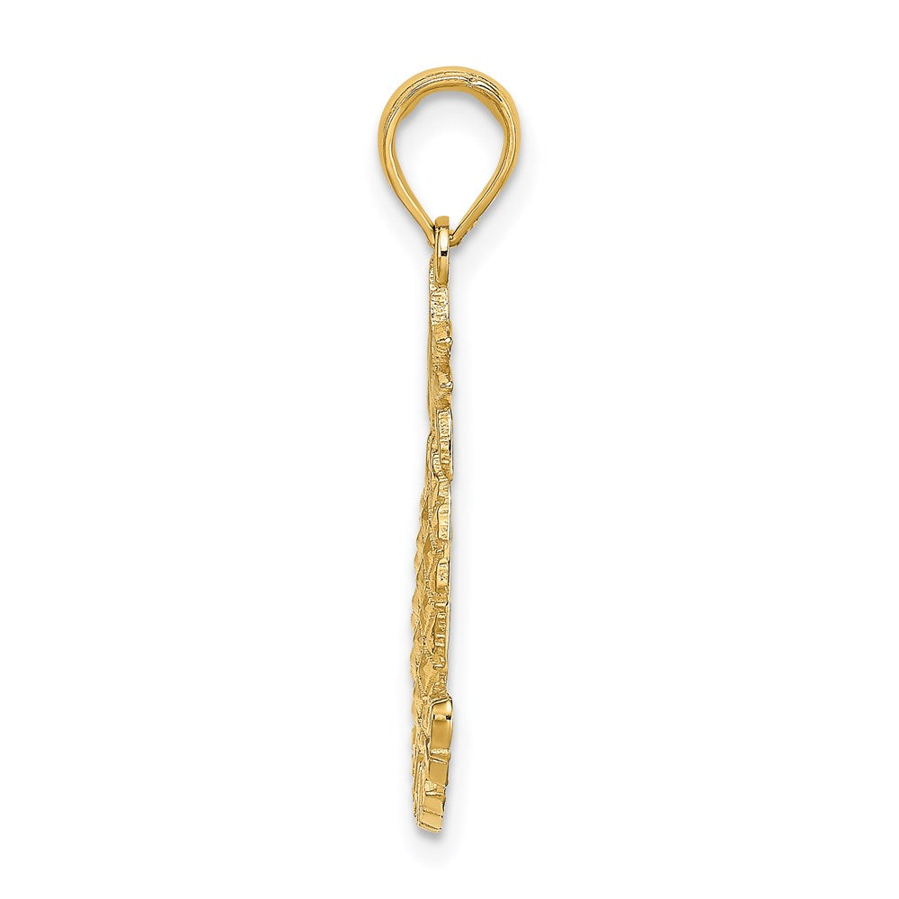 Million Charms 14K Yellow Gold Themed 2-D Bahamas Pineapple Charm