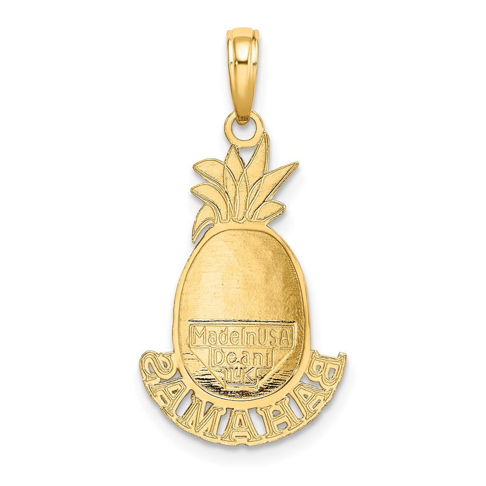 Million Charms 14K Yellow Gold Themed 2-D Bahamas Pineapple Charm