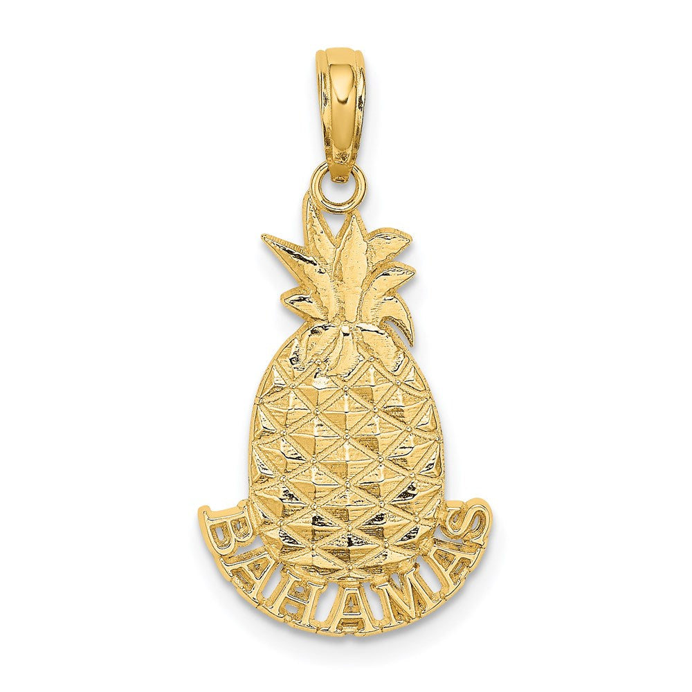 Million Charms 14K Yellow Gold Themed 2-D Bahamas Pineapple Charm