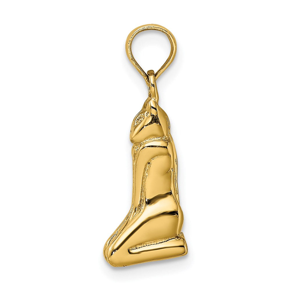 Million Charms 14K Yellow Gold Themed 3-D & Polished Marco Island Cat Charm