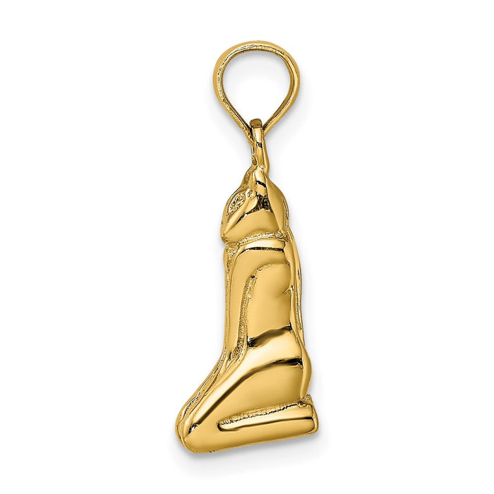 Million Charms 14K Yellow Gold Themed 3-D & Polished Marco Island Cat Charm