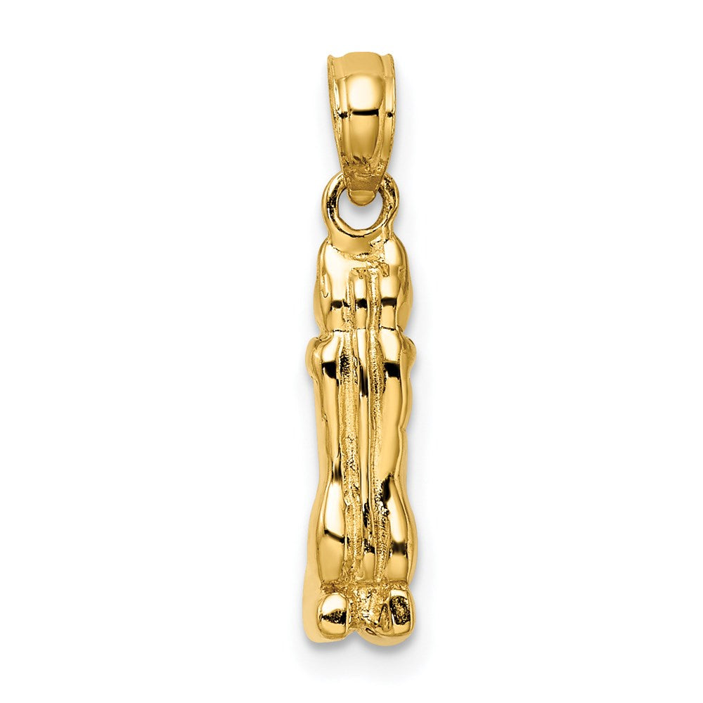 Million Charms 14K Yellow Gold Themed 3-D & Polished Marco Island Cat Charm