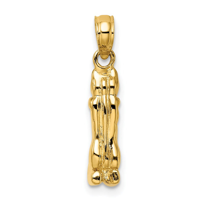 Million Charms 14K Yellow Gold Themed 3-D & Polished Marco Island Cat Charm