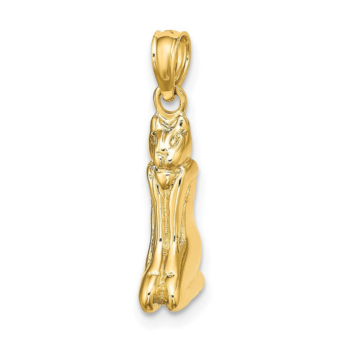 Million Charms 14K Yellow Gold Themed 3-D & Polished Marco Island Cat Charm