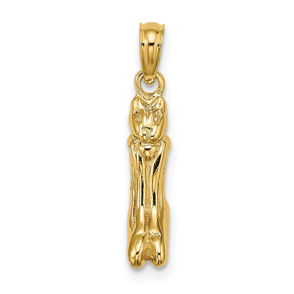 Million Charms 14K Yellow Gold Themed 3-D & Polished Marco Island Cat Charm