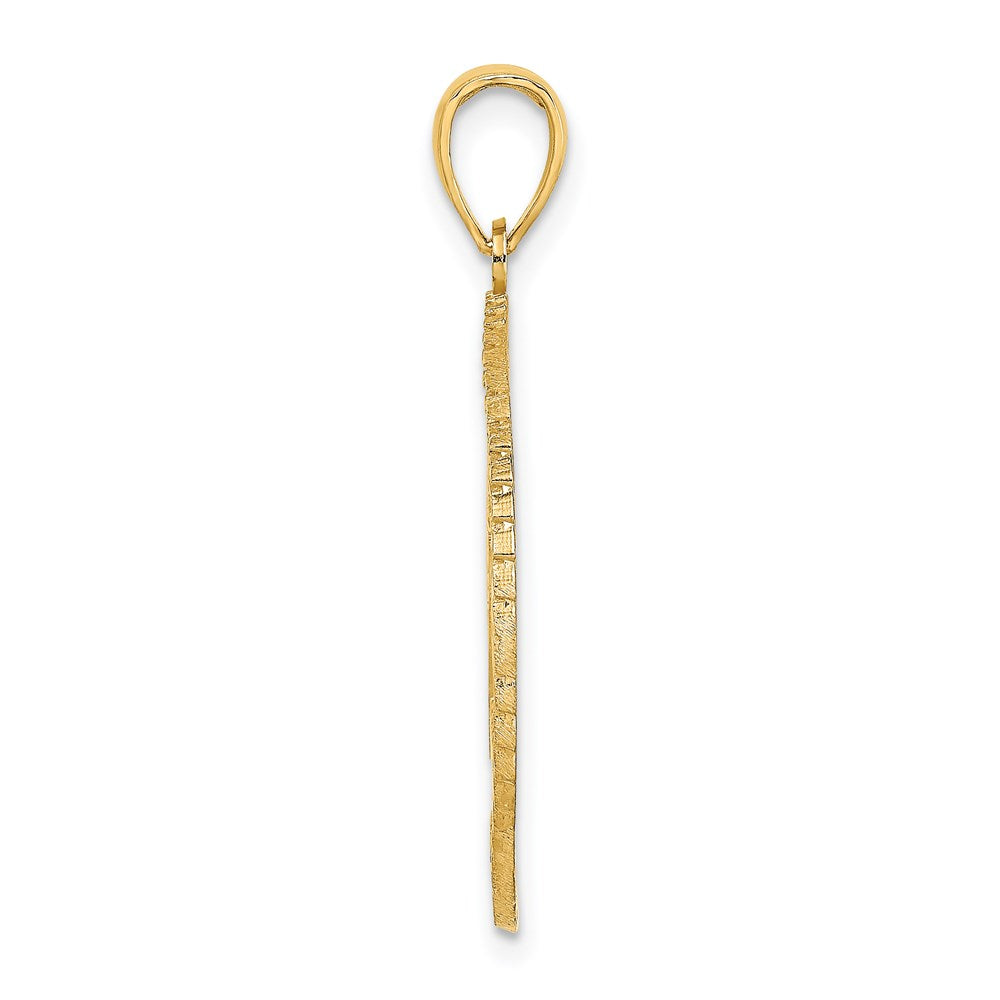 Million Charms 14K Yellow Gold Themed Bahamas Crest In Textured Frame Charm