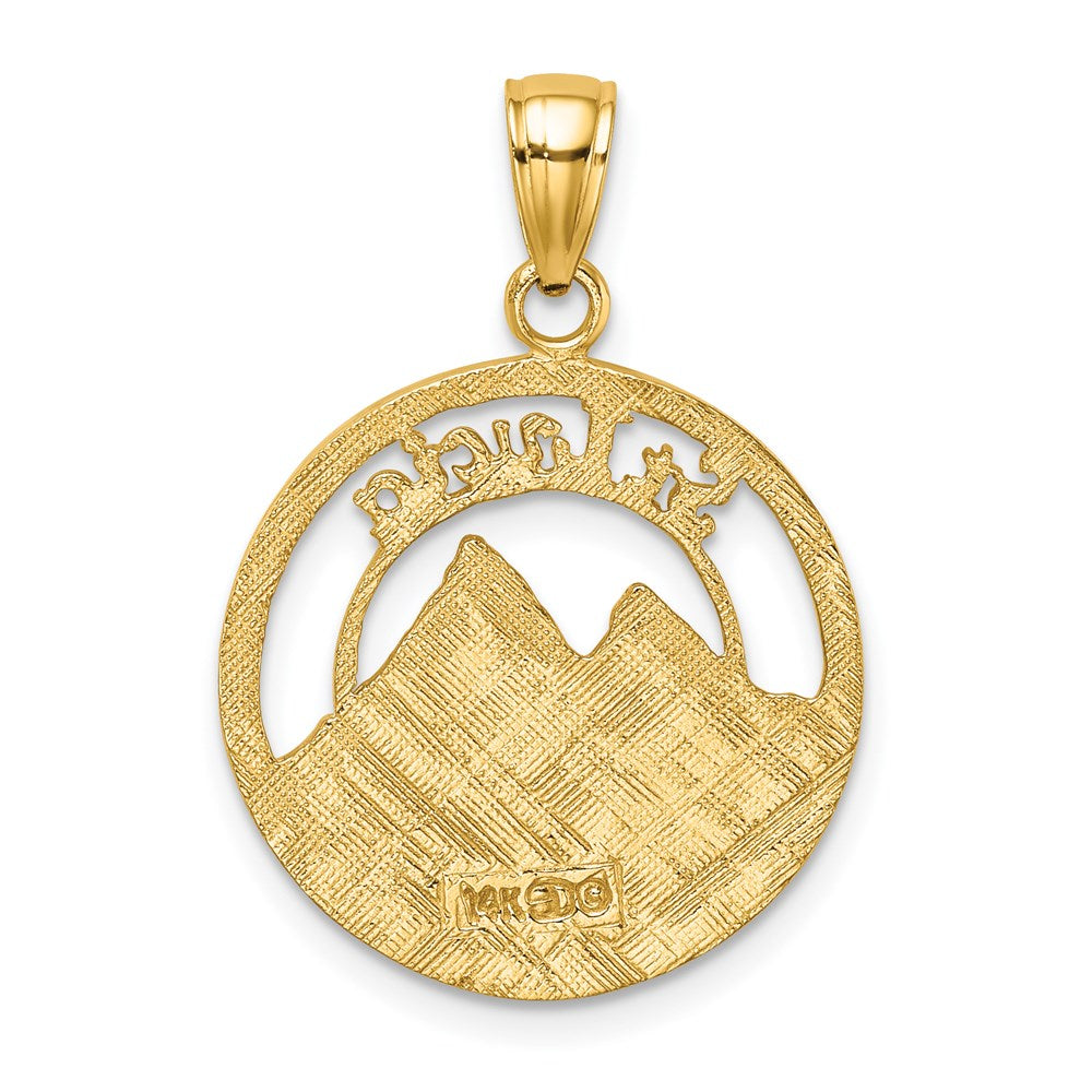Million Charms 14K Yellow Gold Themed Religious Saint Lucia Twin Pitons Charm