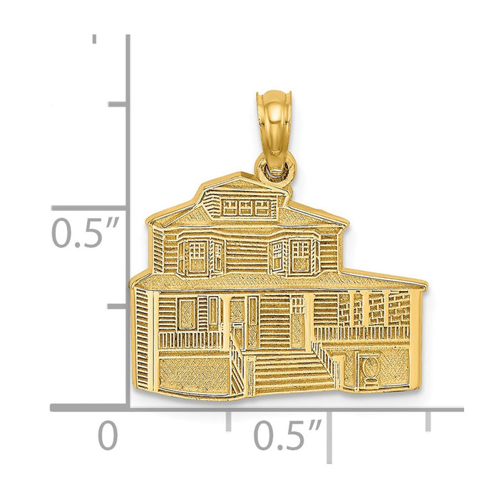 Million Charms 14K Yellow Gold Themed The Manse Bed & Breakfast Inn With Engraved Cape May Charm