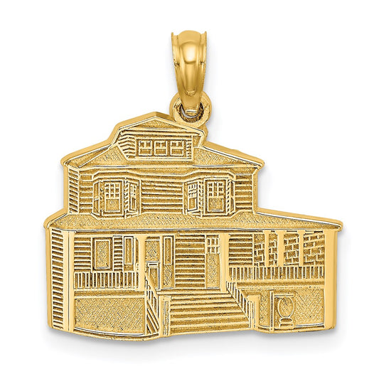 Million Charms 14K Yellow Gold Themed The Manse Bed & Breakfast Inn With Engraved Cape May Charm