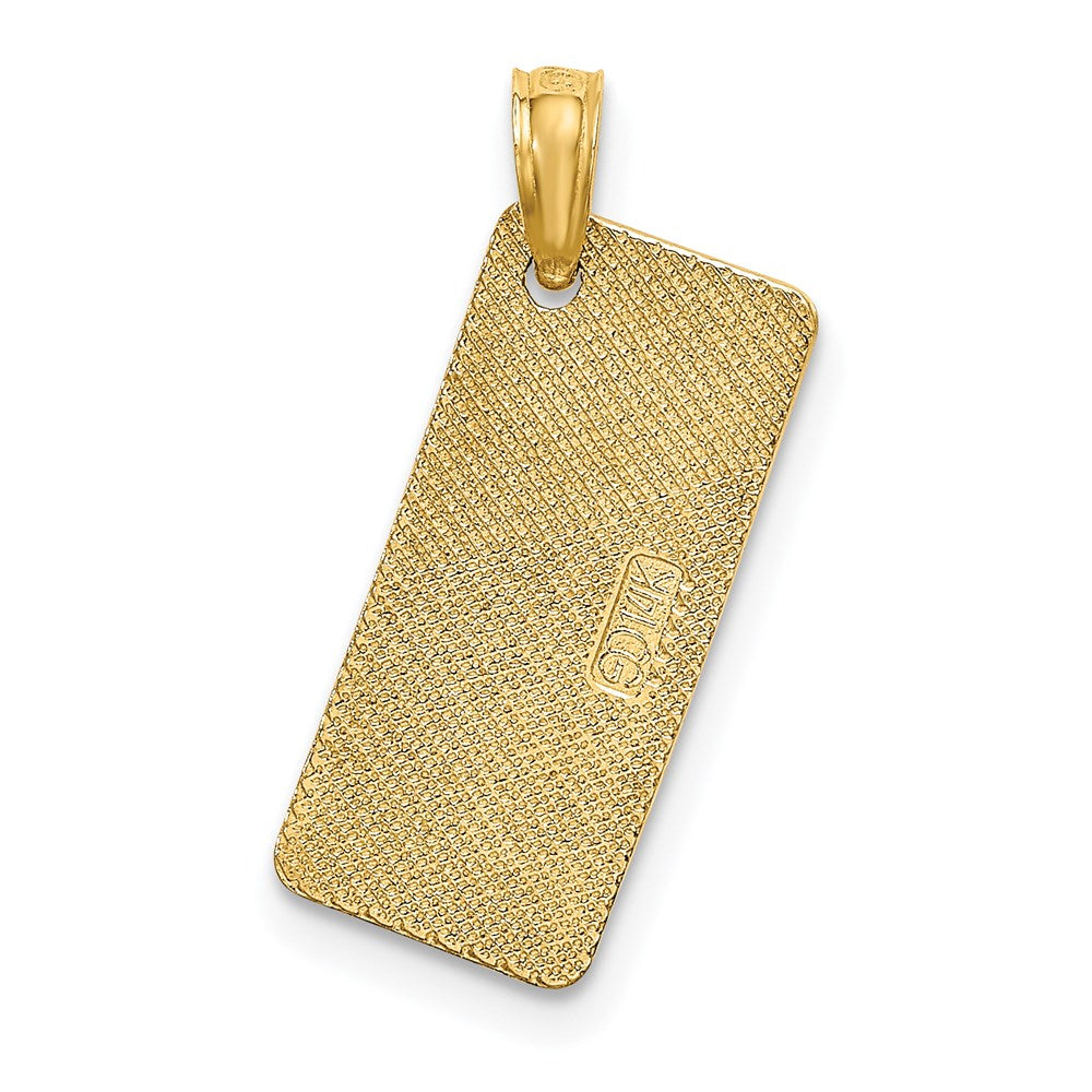 Million Charms 14K Yellow Gold Themed Textured Small Florida Sanibel License Plate