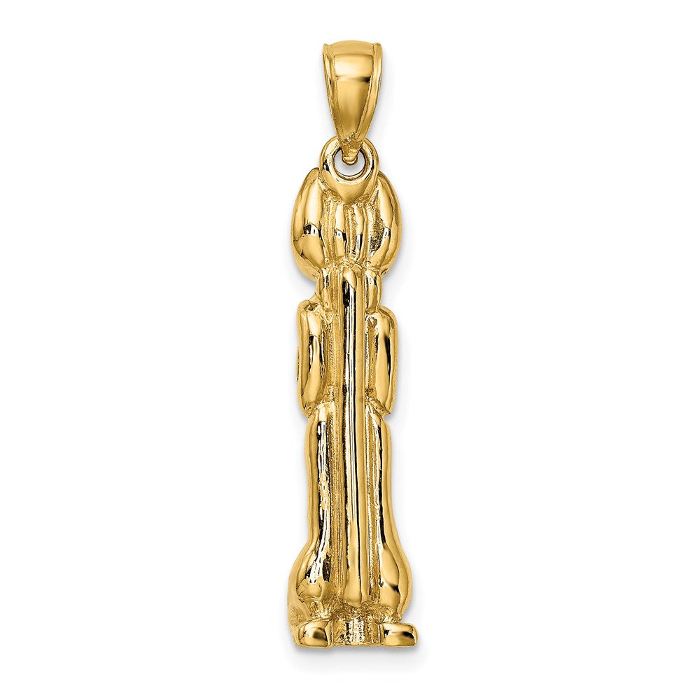 Million Charms 14K Yellow Gold Themed 3-D Polished Marco Island Cat Charm