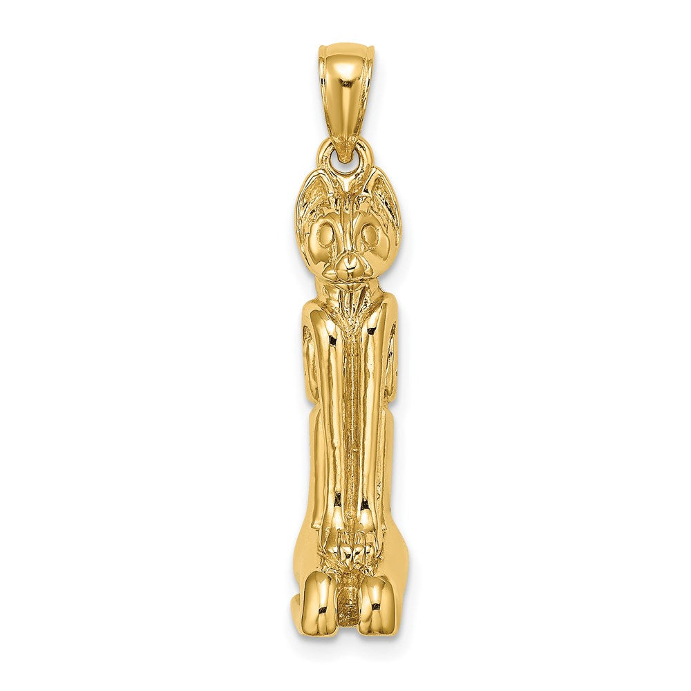 Million Charms 14K Yellow Gold Themed 3-D Polished Marco Island Cat Charm
